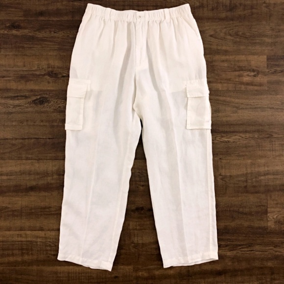 men's linen cargo pants